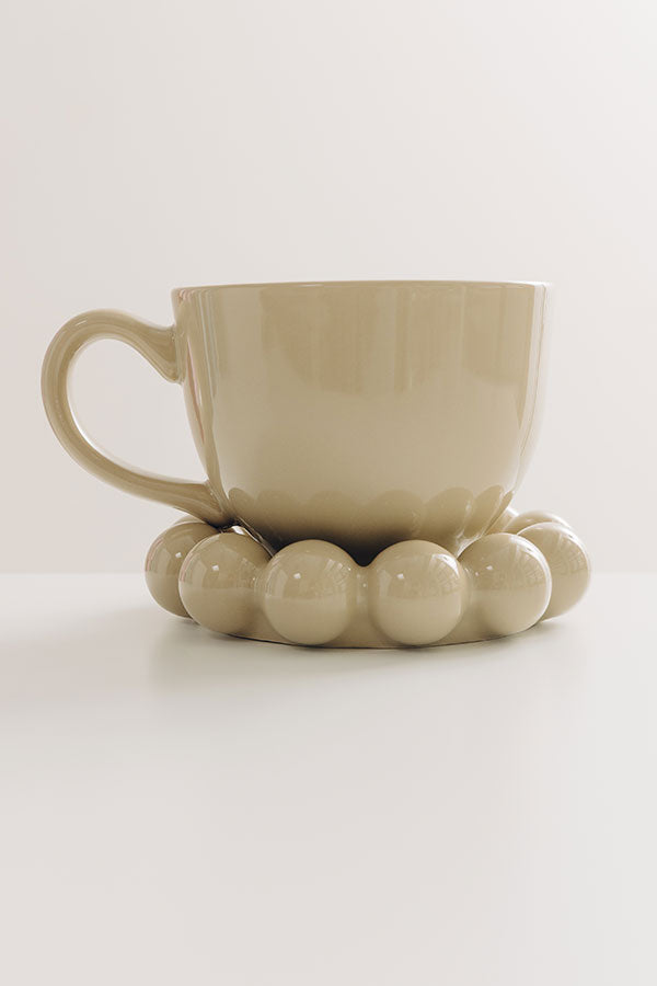Spill The Tea Stoneware Mug in Warm Taupe Image - 1