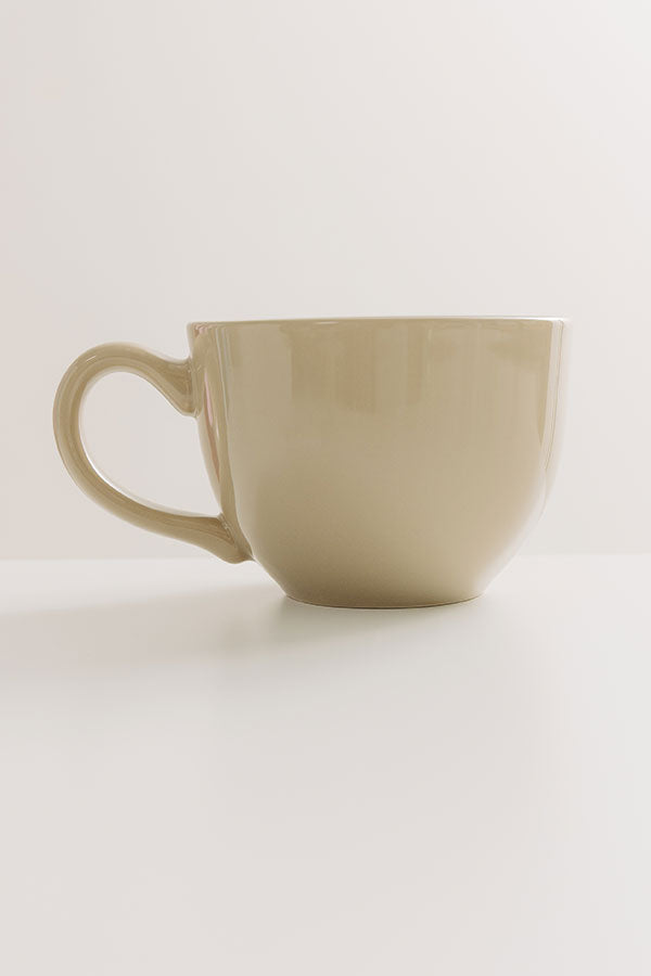 Spill The Tea Stoneware Mug in Warm Taupe Image - 2