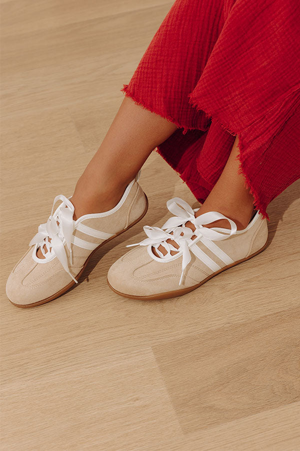 The Bally Faux Suede Ribbon Laced Sneaker