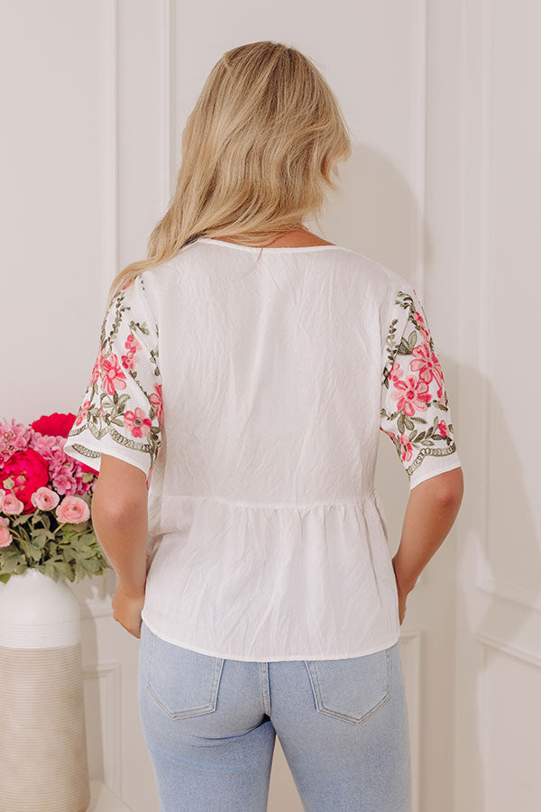 Courtyard Bloom Embroidered Top Image - 5