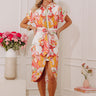 Margs On The Patio Floral Front Tie Midi Dress Image - 1
