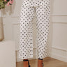 The Sophie High Waist Barrel Leg Polka Dot Pants in White Image - 1
