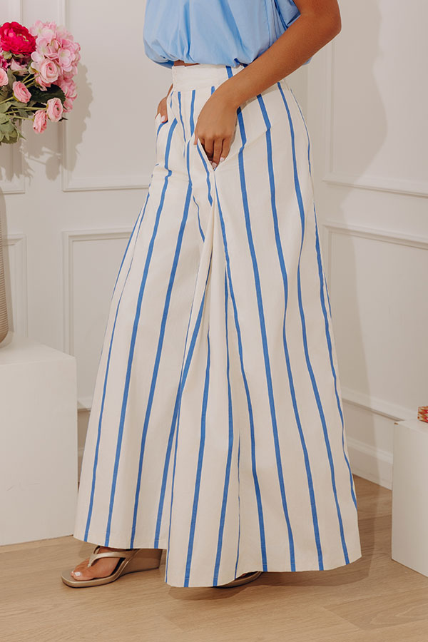 Yacht Club Charm High Waist Extra Wide Leg Stripe Pants Image - 3