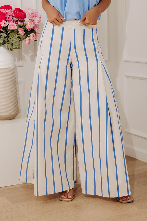 Yacht Club Charm High Waist Extra Wide Leg Stripe Pants Image - 2