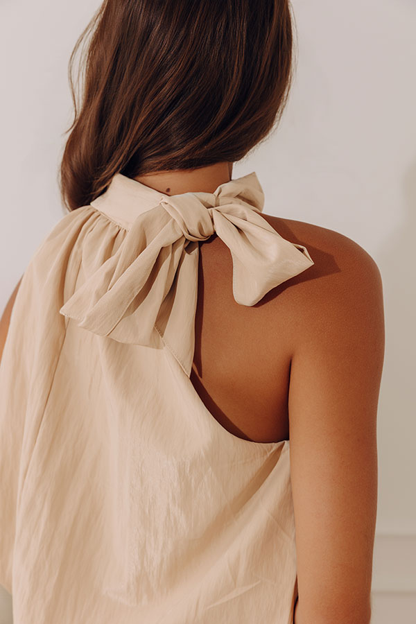 Rooftop Views Balloon Hem Top in Oatmeal Image - 5