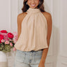 Rooftop Views Balloon Hem Top in Oatmeal Image - 1