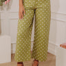 The Sophie High Waist Barrel Leg Polka Dot Pants in Sage Image - 1