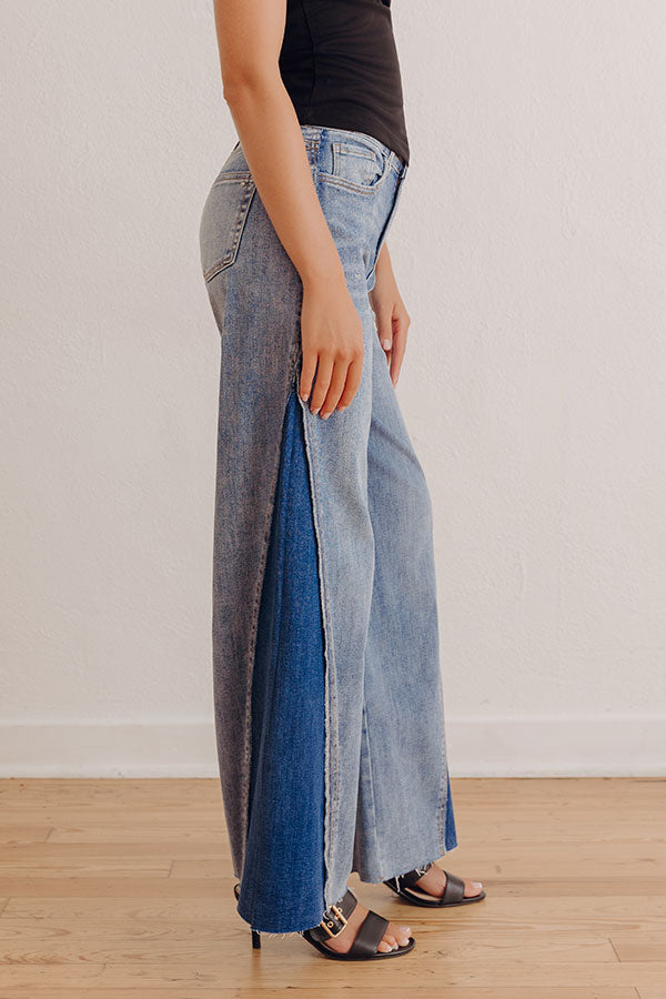 MICA Dakota High Waist 2-Tone Wide Leg Jean Image - 4
