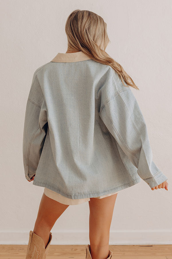 Casual Hangout Denim Jacket Image - 4
