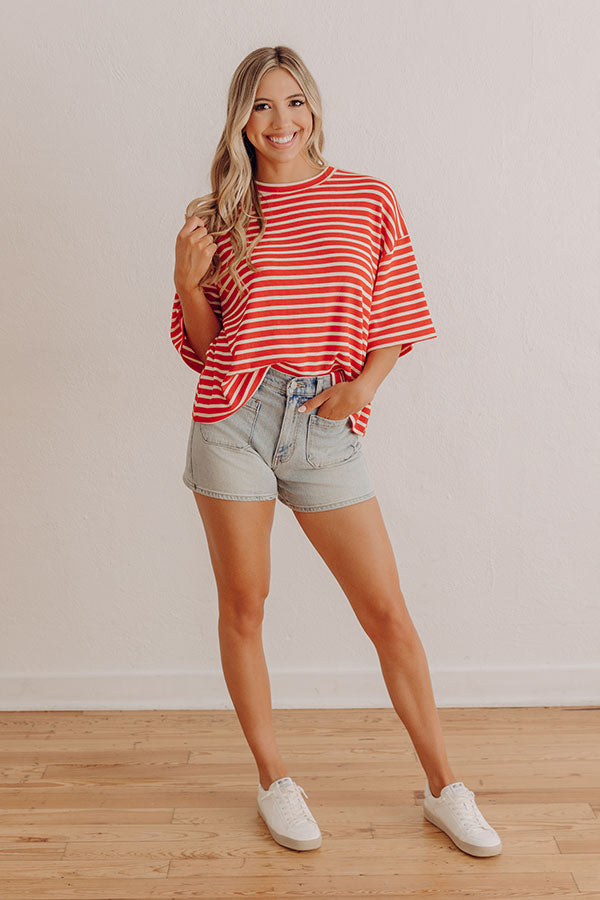 Boardwalk Views Stripe Knit Tee