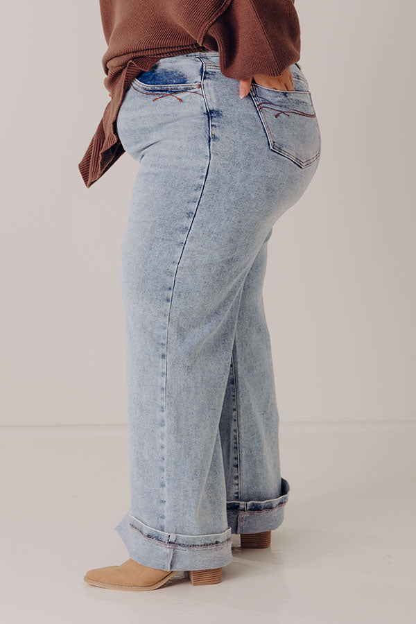 The Jayla High Waist Tummy Control Wide Leg Jean Curves Image - 3