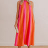 Sunset Sorbet Linen-Blend Midi Dress Image - 1