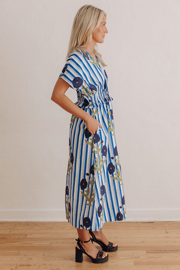 Boardwalk Bloom Stripe Midi Dress Image - 4