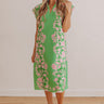 Garden Getaway Floral Satin Midi Dress Image - 1
