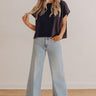 Uptown Muse Knit Button Up Top in Black Image - 1