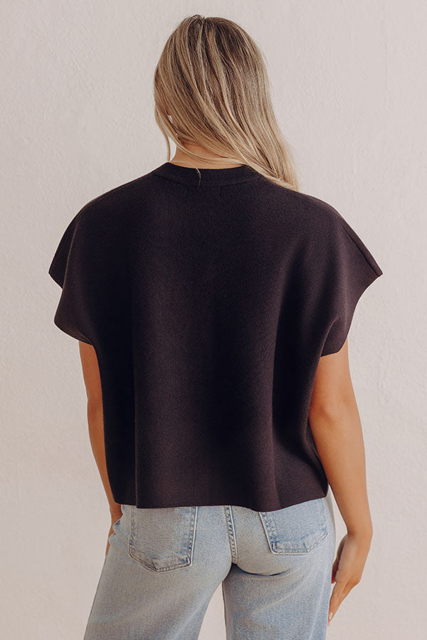 Uptown Muse Knit Button Up Top in Black Image - 4
