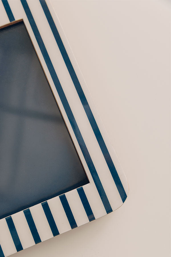 Love In The Details Stripe Photo Frame in Navy Image - 2