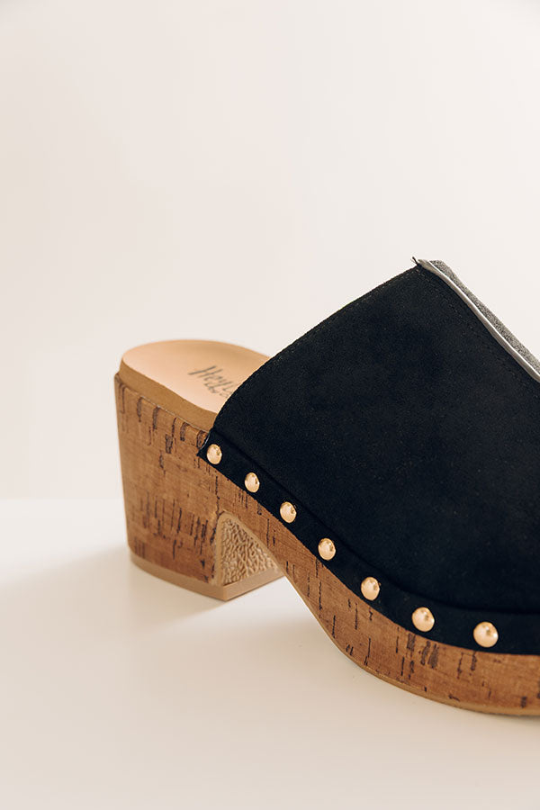 Call Me Faux Suede Platform Heel in Black Image - 5