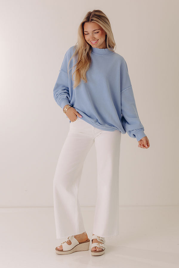 Relax and Repeat Oversized Sweatshirt in Sky Blue