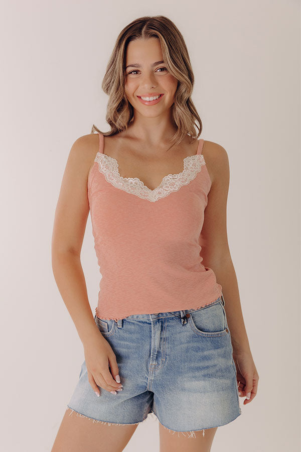 Gentle Touch Lace Trim Tank