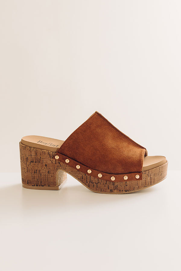 Call Me Faux Suede Platform Heel in Chocolate Image - 2