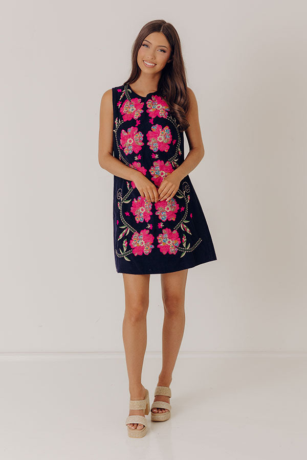 Brunch Plans Chic Floral Embroidered Mini Dress Image - 1