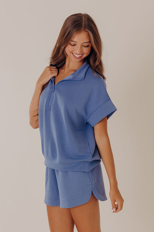 Metro Lounge Scuba Short Sleeve Top in Riverside Image - 4