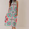 Paradise Lane Floral Satin Midi Dress in Ivory Image - 1