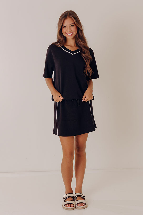 Simply Charming High Waist Scuba Skort in Black Image - 5