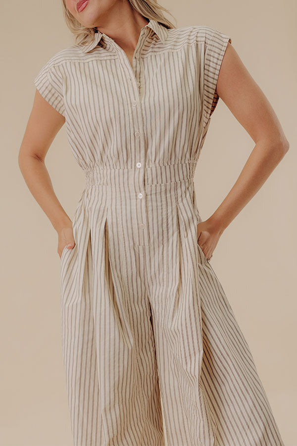 Haute Line Wide Leg Stripe Jumpsuit Image - 2