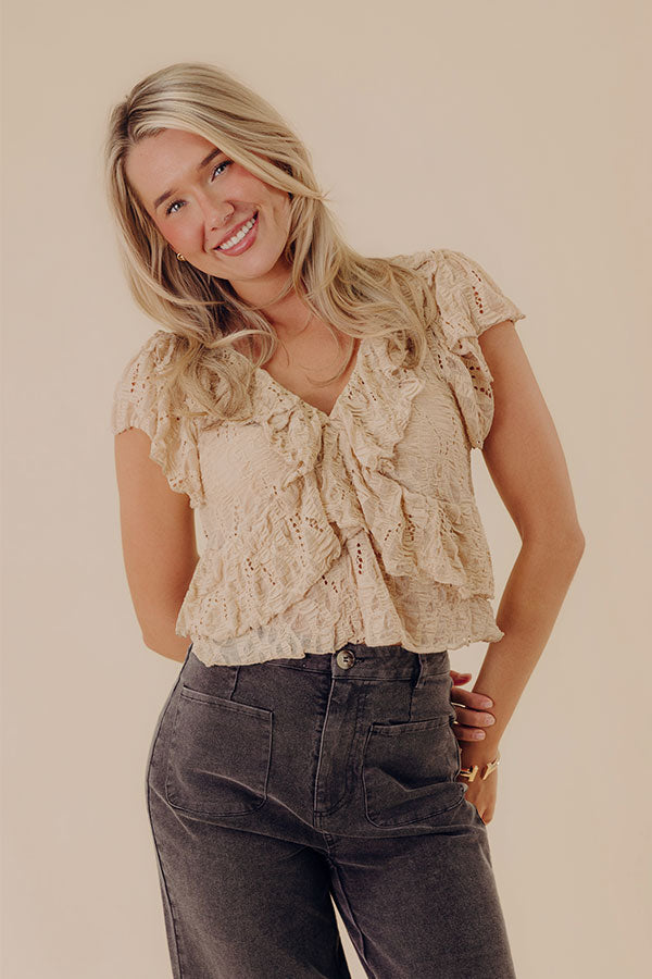 Free Spirit Eyelet Ruffle Top Image - 1