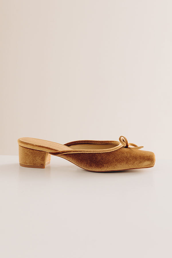 Geneva Velvet Heel in Golden Honey Image - 2