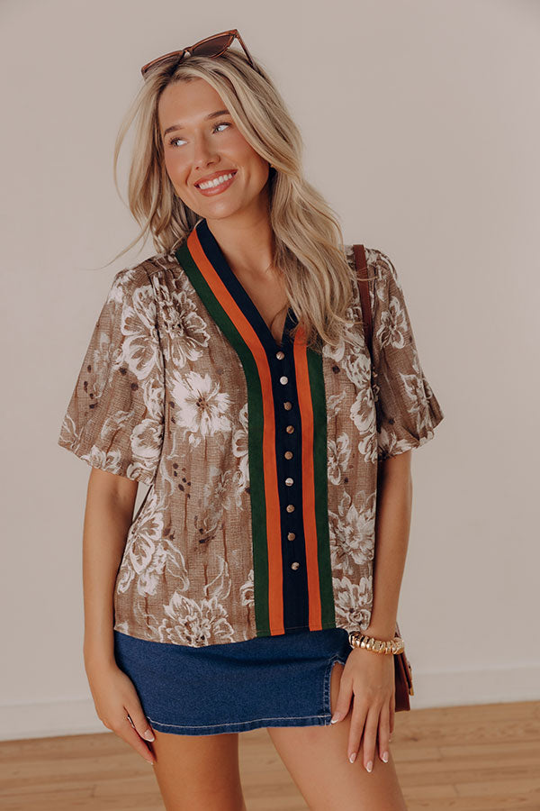 Sweet Embrace Floral Linen-Blend Top Image - 2