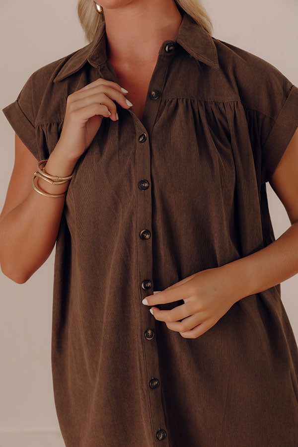 Slowly Falling For You Corduroy Mini Dress Image - 3