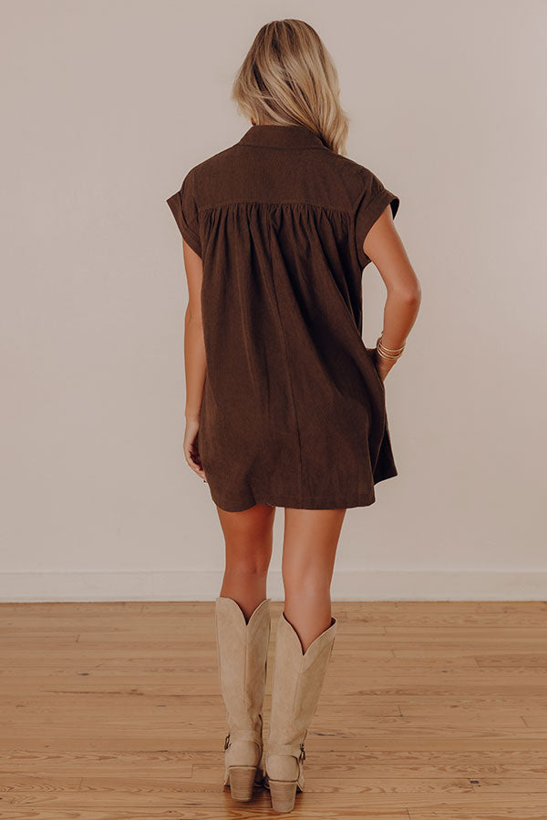 Slowly Falling For You Corduroy Mini Dress Image - 5