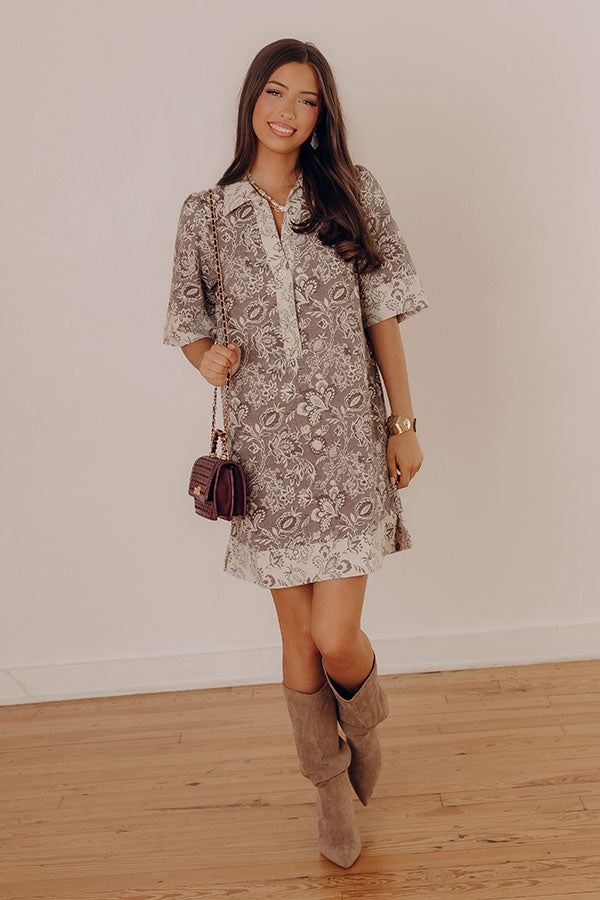 Patio Brunch Floral Jacquard Mini Dress Image - 1