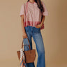 Charmed To Meet You Plaid Eyelet Top in Blush Image - 1