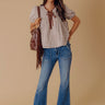 Apple Cider Kisses Plaid Front Tie Top Image - 1