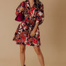 Mulled Wine Floral Mini Dress Image - 1