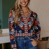 Coffee Shop Hangout Floral Sweater Top in Navy Image - 1