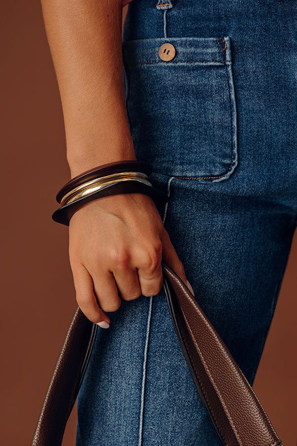 Soho Statement Bangle Bracelet Set in Black Image - 1