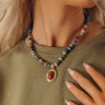 Boho Cues Beaded Necklace in Multi Image - 1