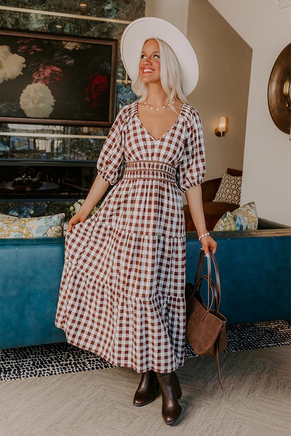 Pick Of The Patch Gingham Tiered Midi Dress Image - 1