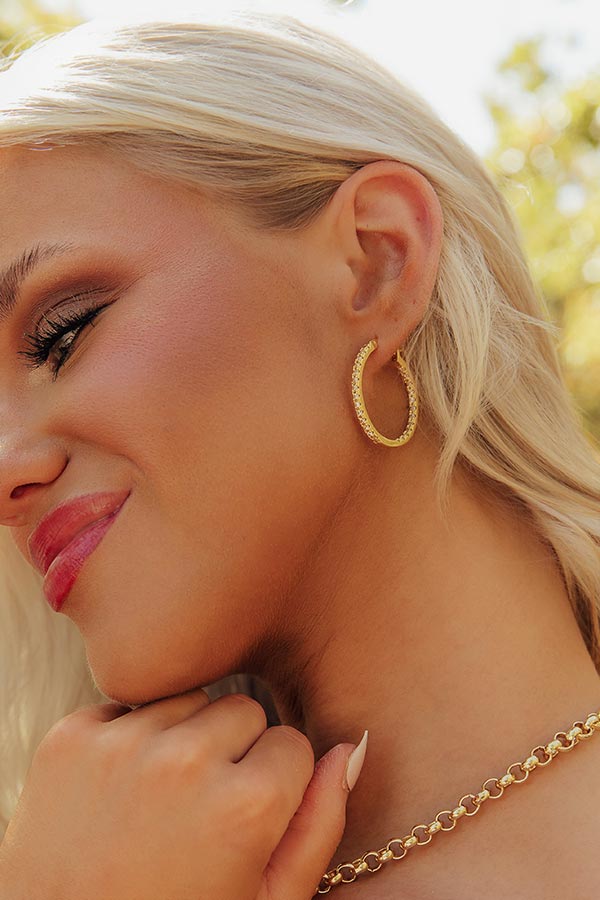 Classic Look Cubic Zirconia Hoop Earrings