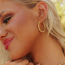 Classic Look Cubic Zirconia Hoop Earrings Image - 1