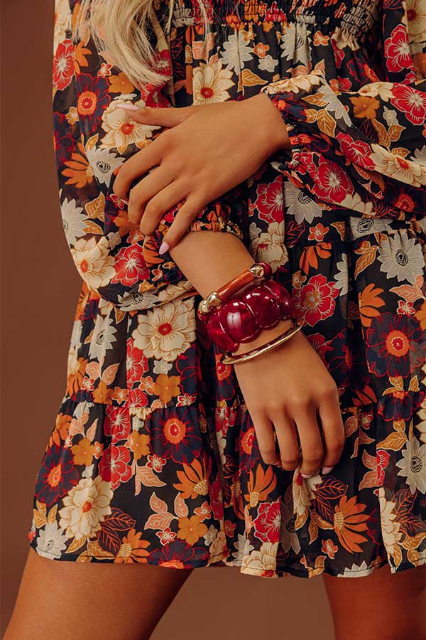 First Class Flair Stretch Bracelet Set in Wine Image - 1