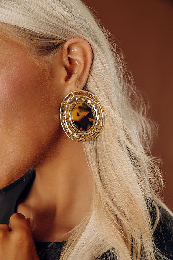 Statement Maker Earrings in Brown Image - 1