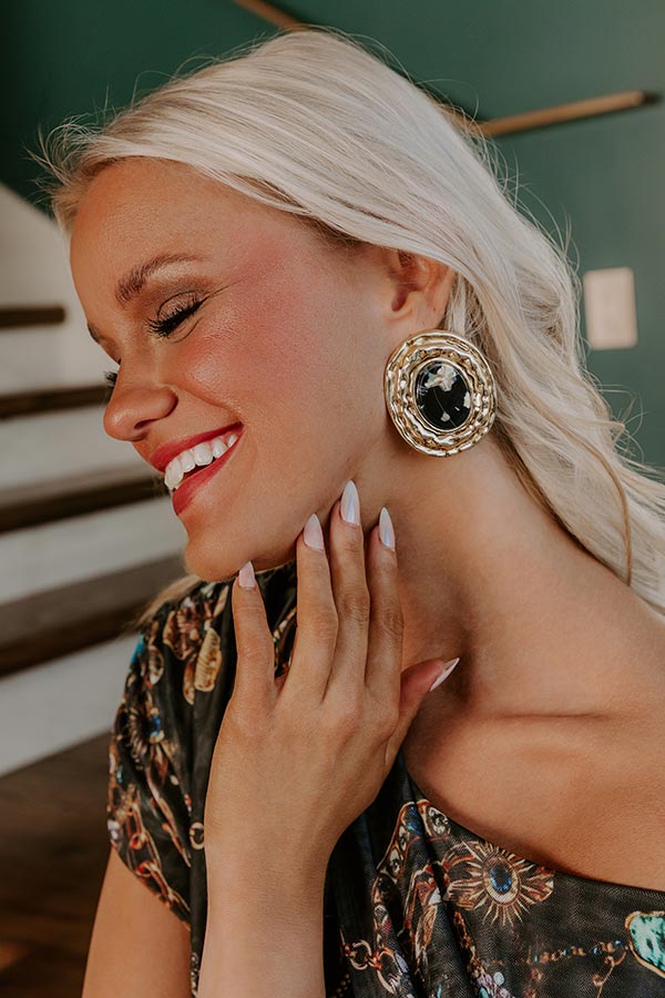 Statement Maker Earrings in Black Image - 1