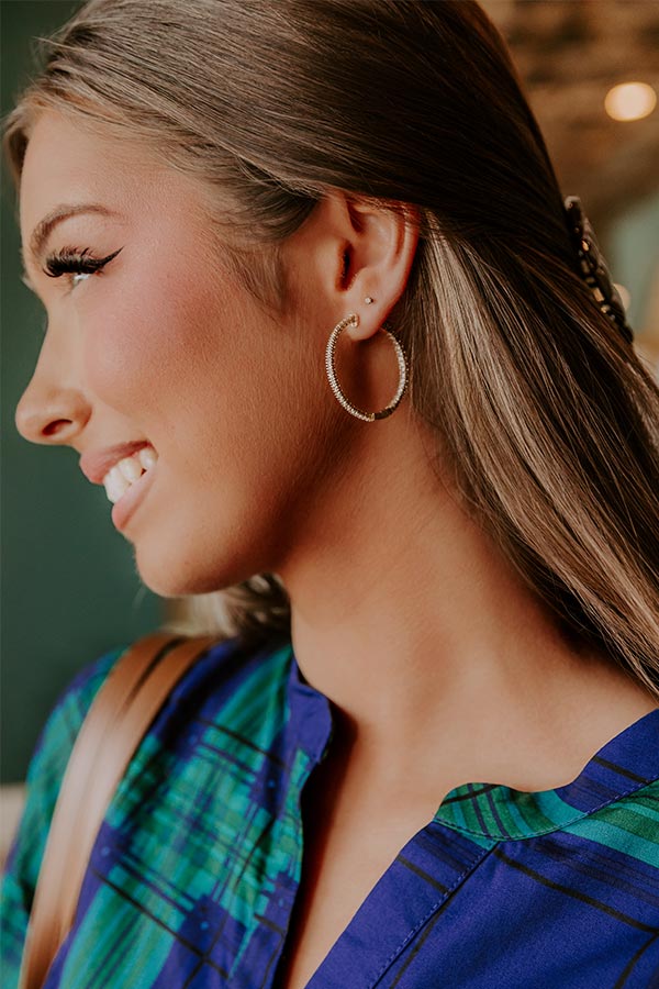 Sweet Twinkle Cubic Zirconia Hoop Earrings Image - 1