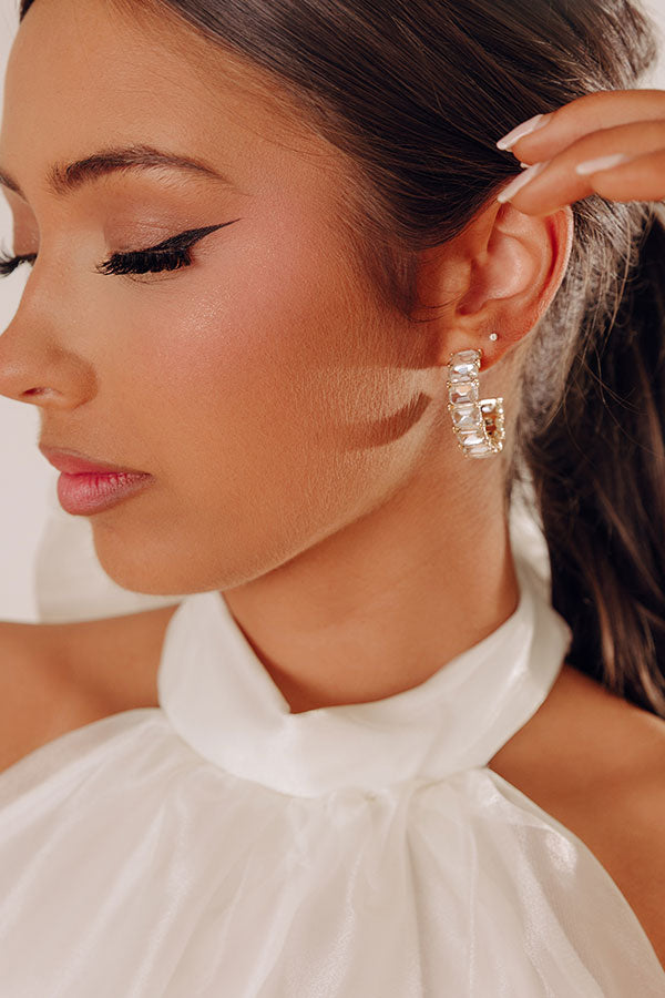 Cocktail Hour Chic Hoop Earrings in Clear